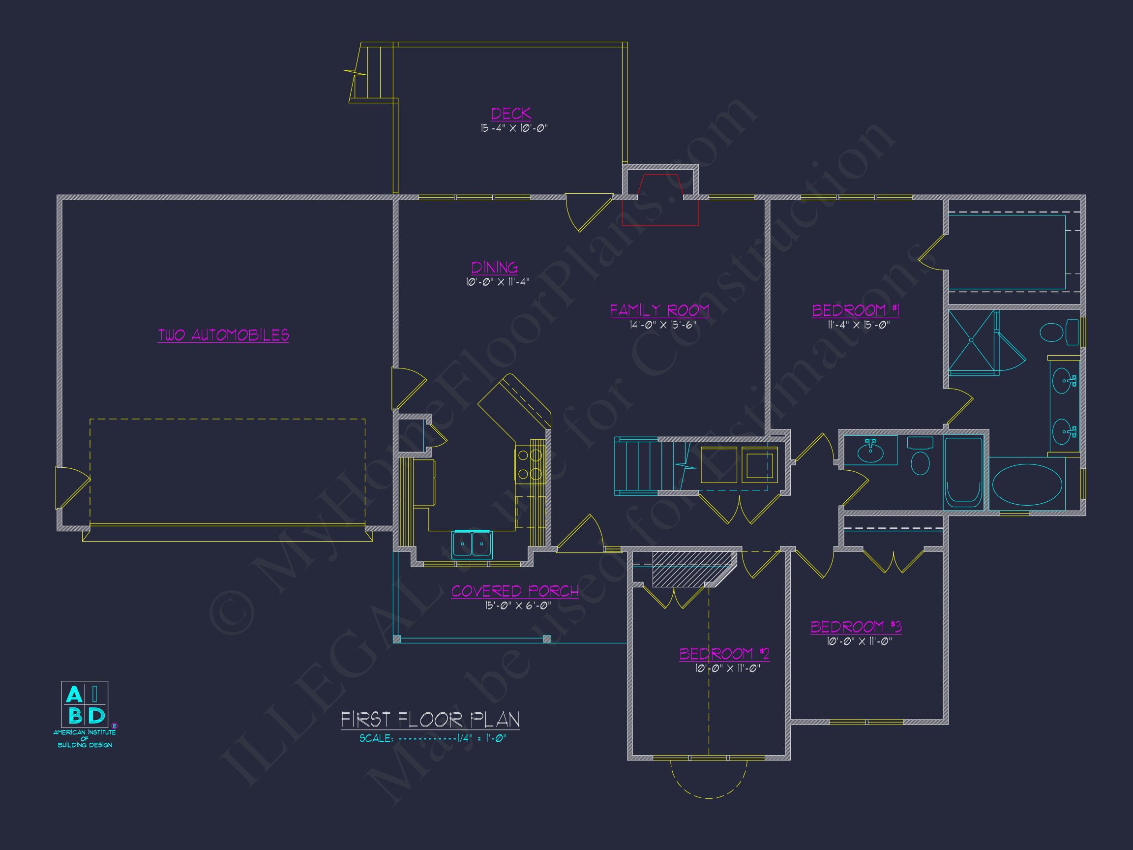 Modern 2-Story house Plan with 3 Bedrooms,2 Baths,and Garage