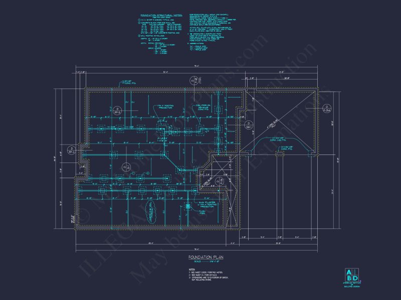 Modern 2-Story house Plan with 4 Bedrooms & CAD Floor Blueprint