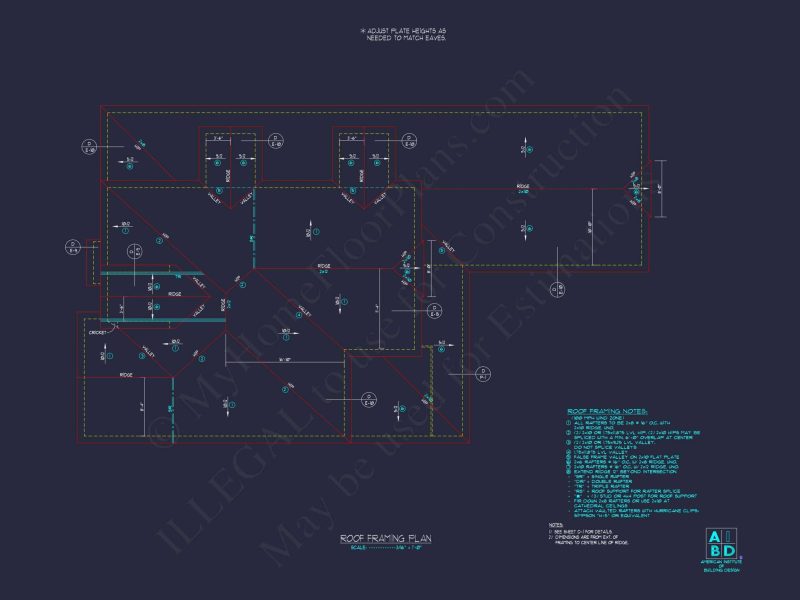 Modern 2-Story house Plan with 4 Bedrooms & CAD Floor Blueprint