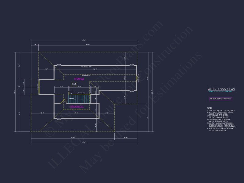 Modern 2-Story house Plan with 4 Bedrooms & CAD Floor Blueprint