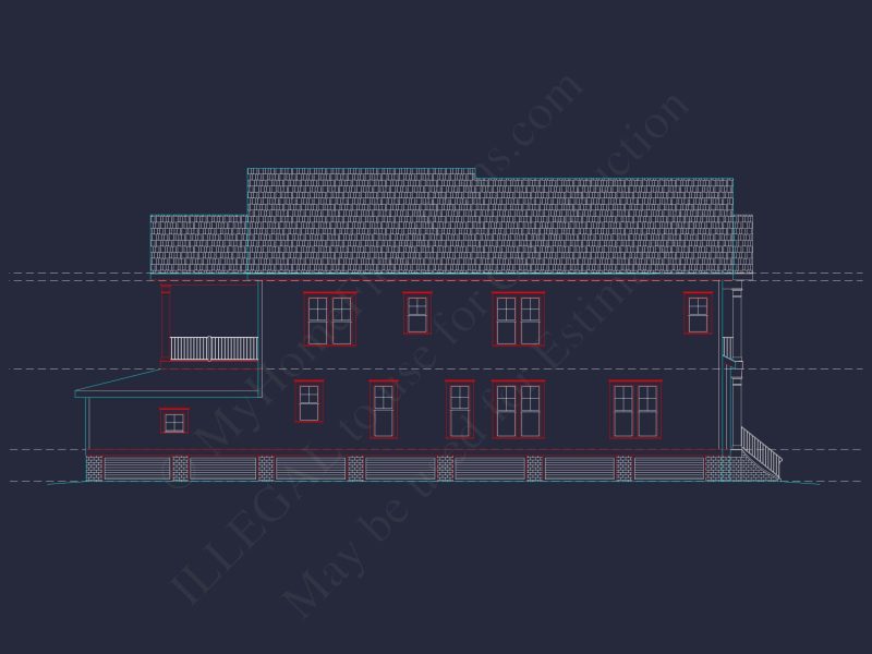 Modern 2-Story house Plan with CAD Blueprint & Designs