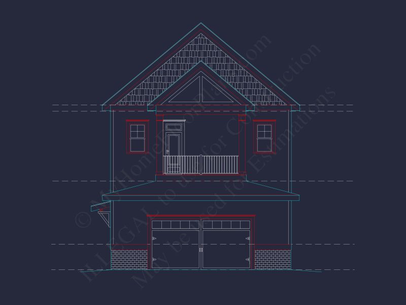 Modern 2-Story house Plan with CAD Blueprint & Designs