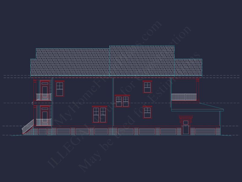 Modern 2-Story house Plan with CAD Blueprint & Designs