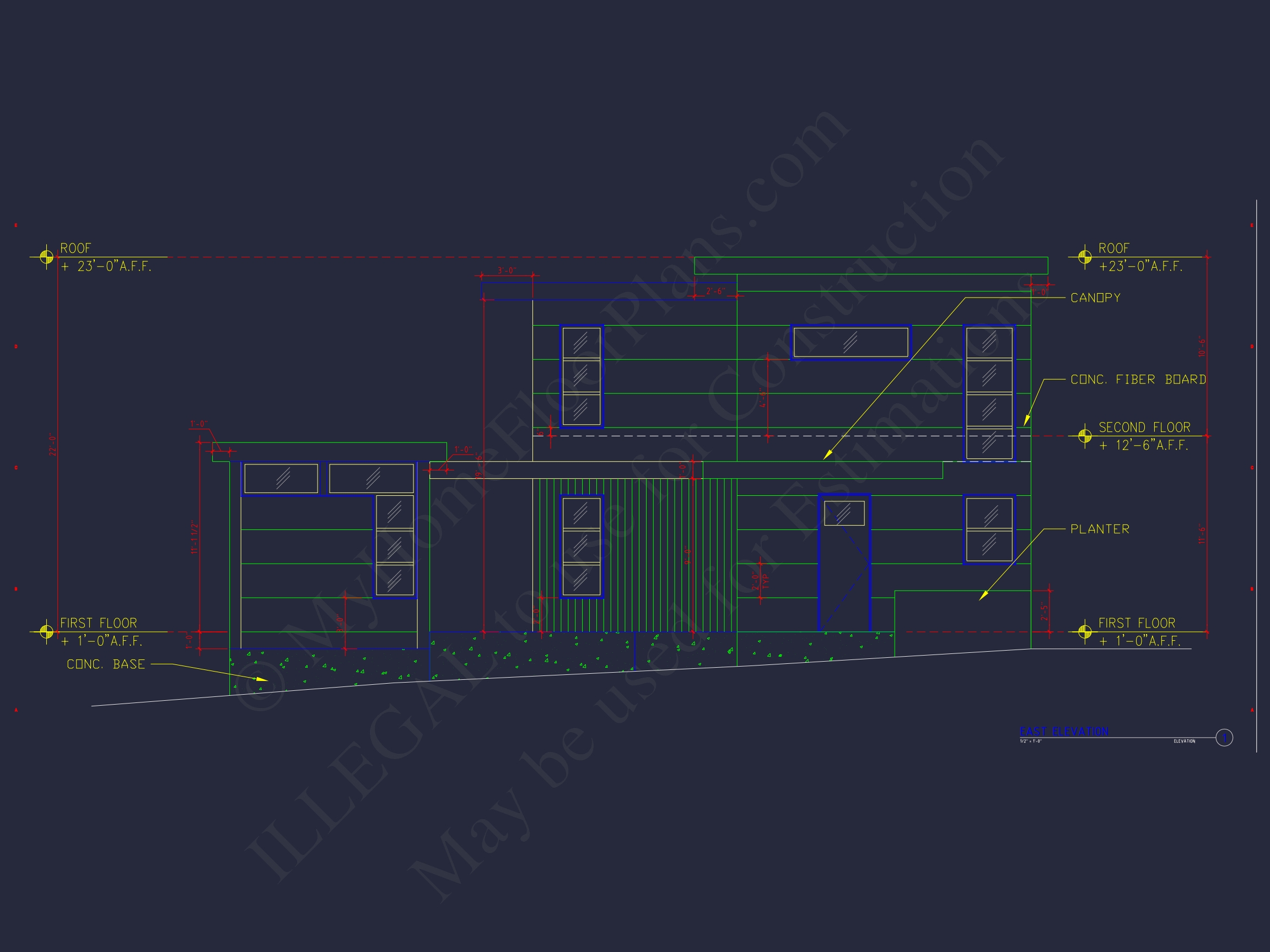 Modern 2-Story Home Plan with CAD Blueprint Designs