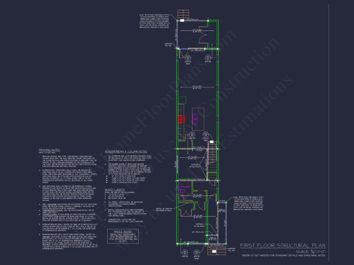 Modern 2-Story house Plan with Open Floor Design and CAD Blueprint