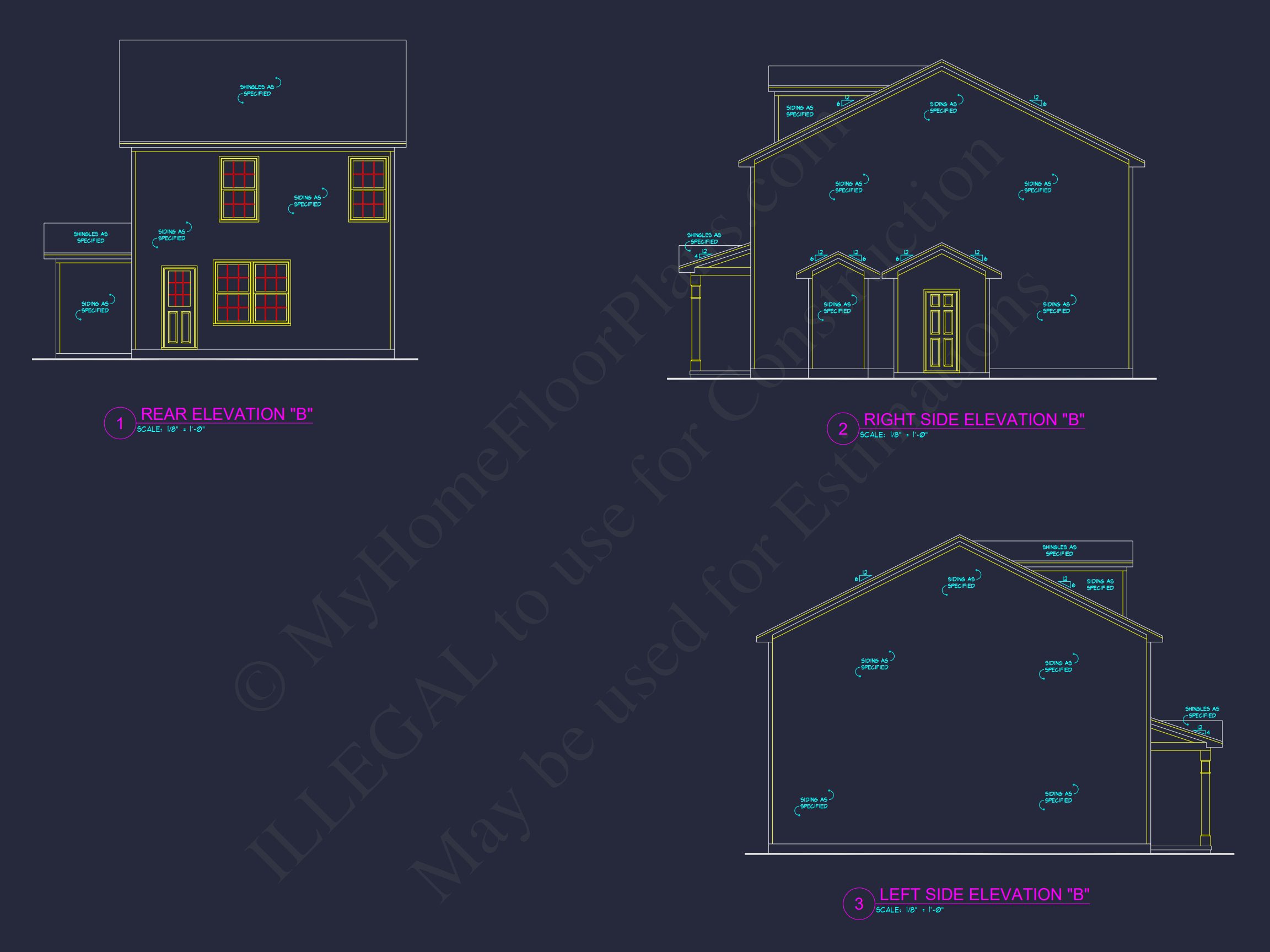 Modern 2-Story house Plan with Open Floor Plan - 3 Beds,2 Baths,& Garage