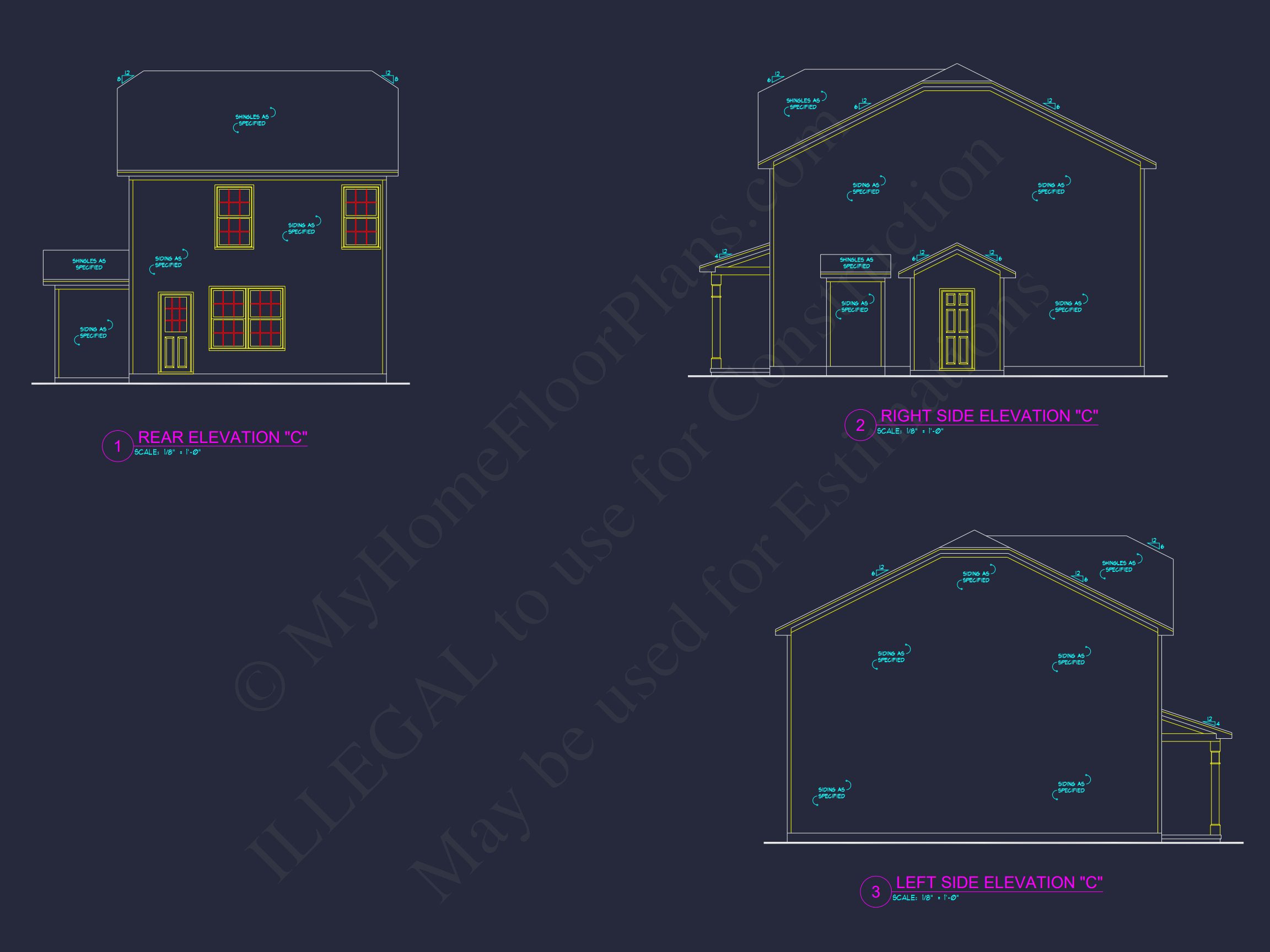 Modern 2-Story house Plan with Open Floor Plan - 3 Beds,2 Baths,& Garage