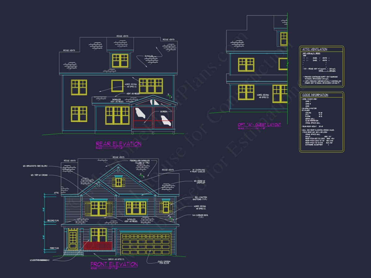 Modern 2.5 Story house Plan with CAD Blueprint Designs