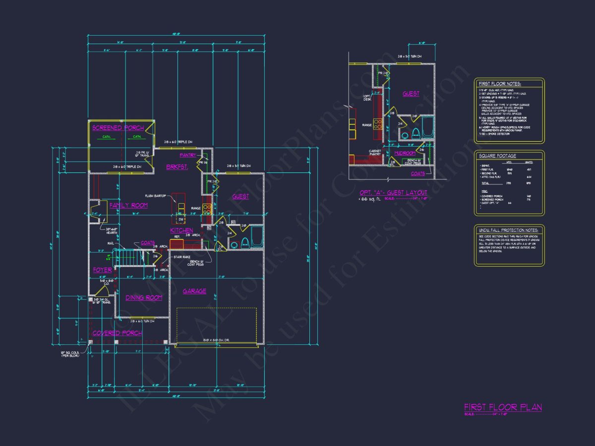 Modern 2.5 Story house Plan with CAD Blueprint Designs