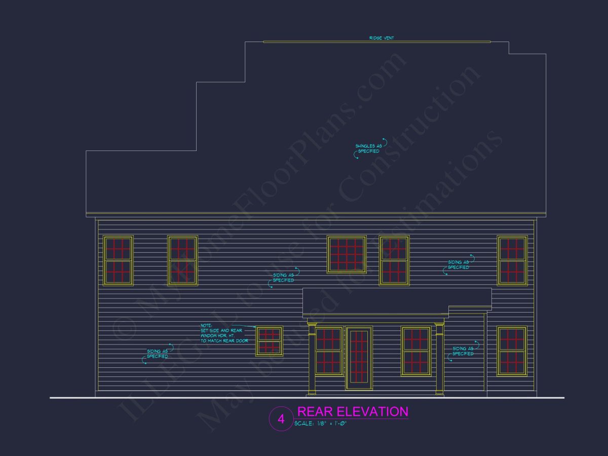 Modern 2.5-Story house Plan with Open Floor Designs and CAD Blueprint