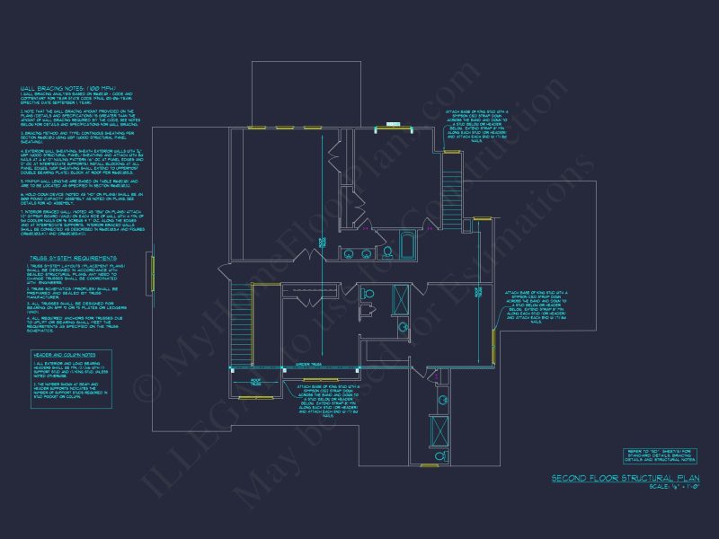 Modern 3-Story Floor Plan With CAD Architectural Designs