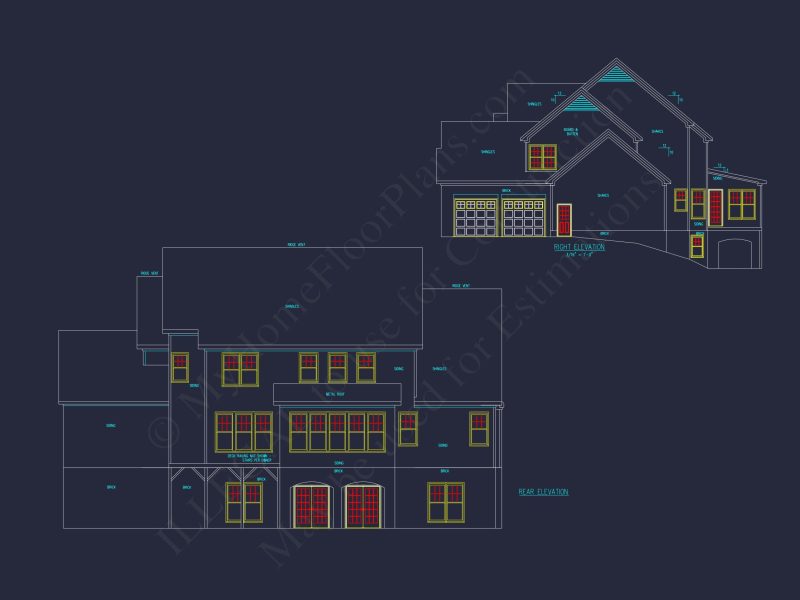 Modern 3-Story Floor Plan With CAD Architectural Designs