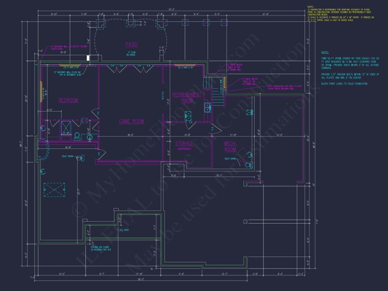 Modern 3-Story Floor Plan With CAD Architectural Designs