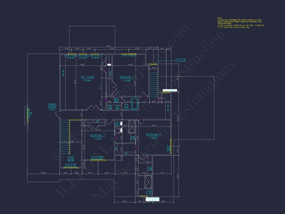 Modern 3-Story Floor Plan With CAD Architectural Designs