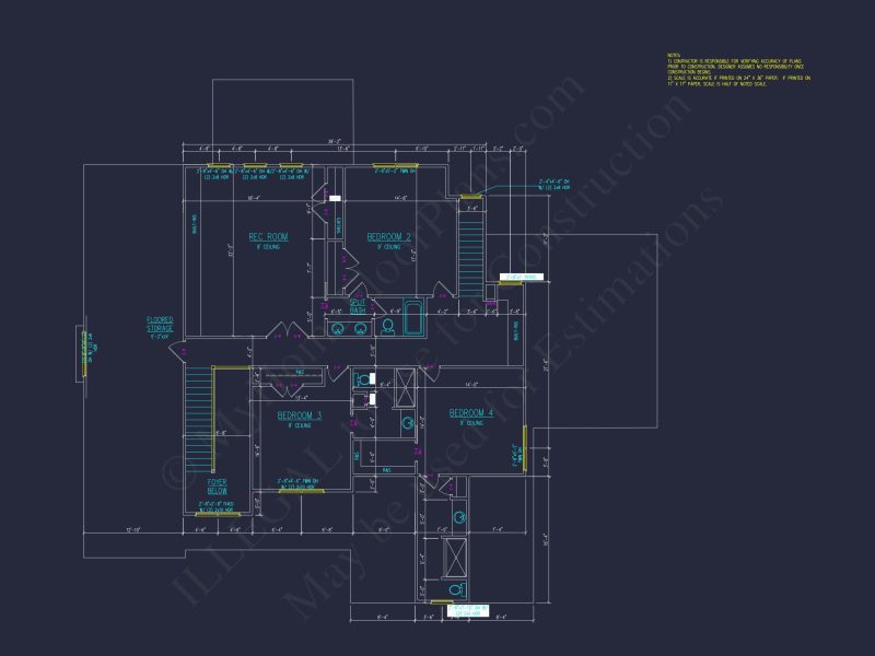 Modern 3-Story Floor Plan With CAD Architectural Designs
