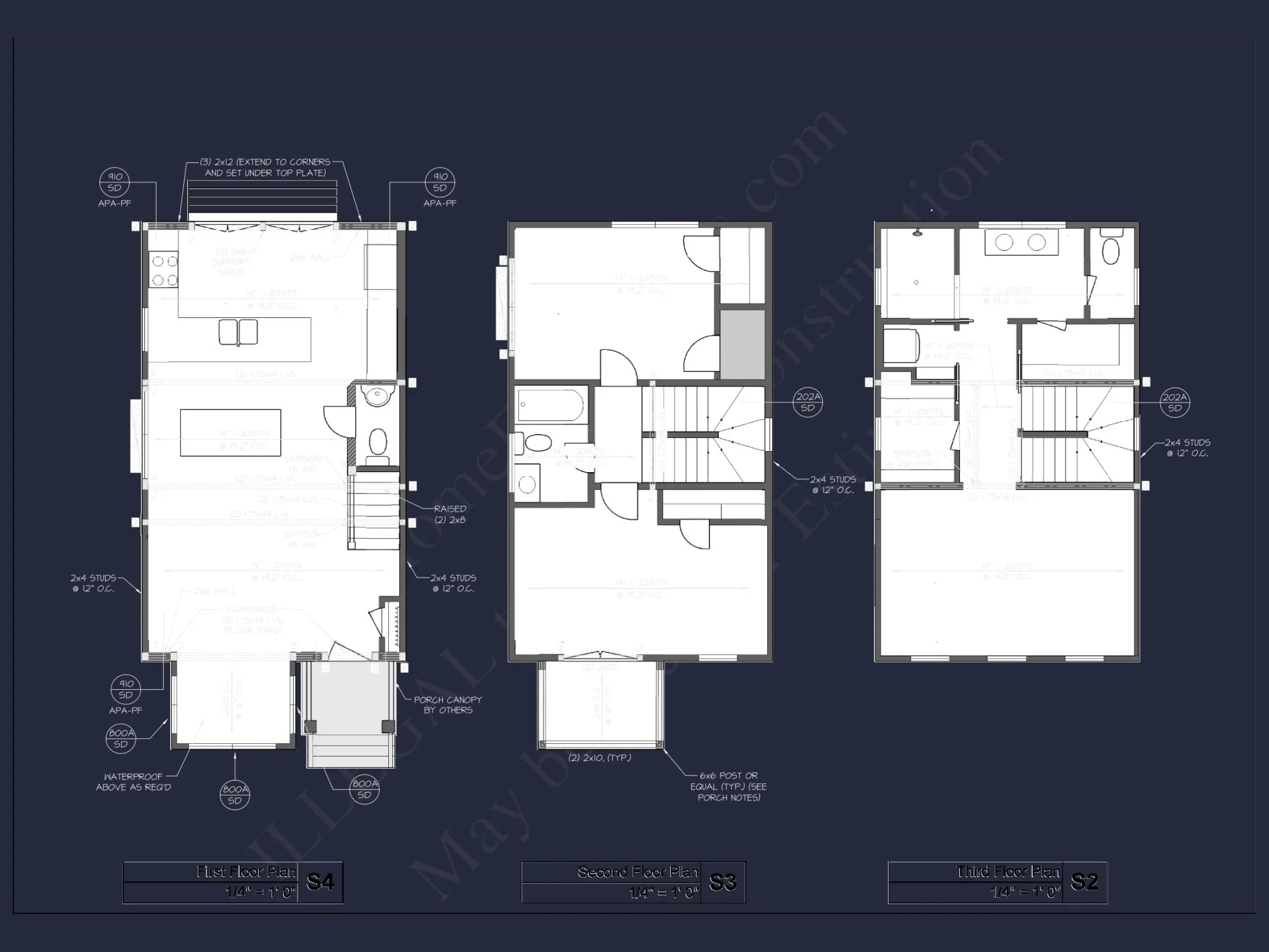 Modern 3-Story house Plan with Spacious Floor Plan and CAD Designs