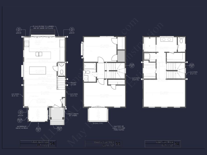 Modern 3-Story house Plan with Spacious Floor Plan and CAD Designs