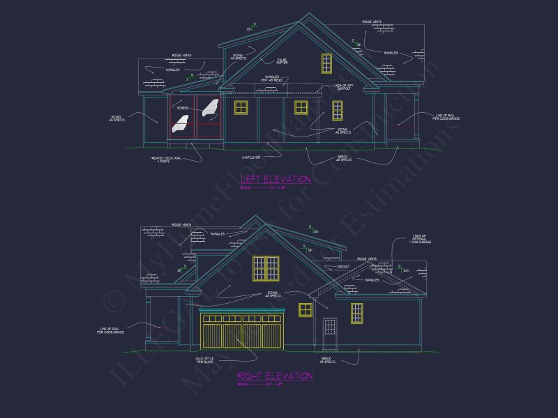 Modern 4-Bed house Plan with CAD Designs & Open Floor Plan