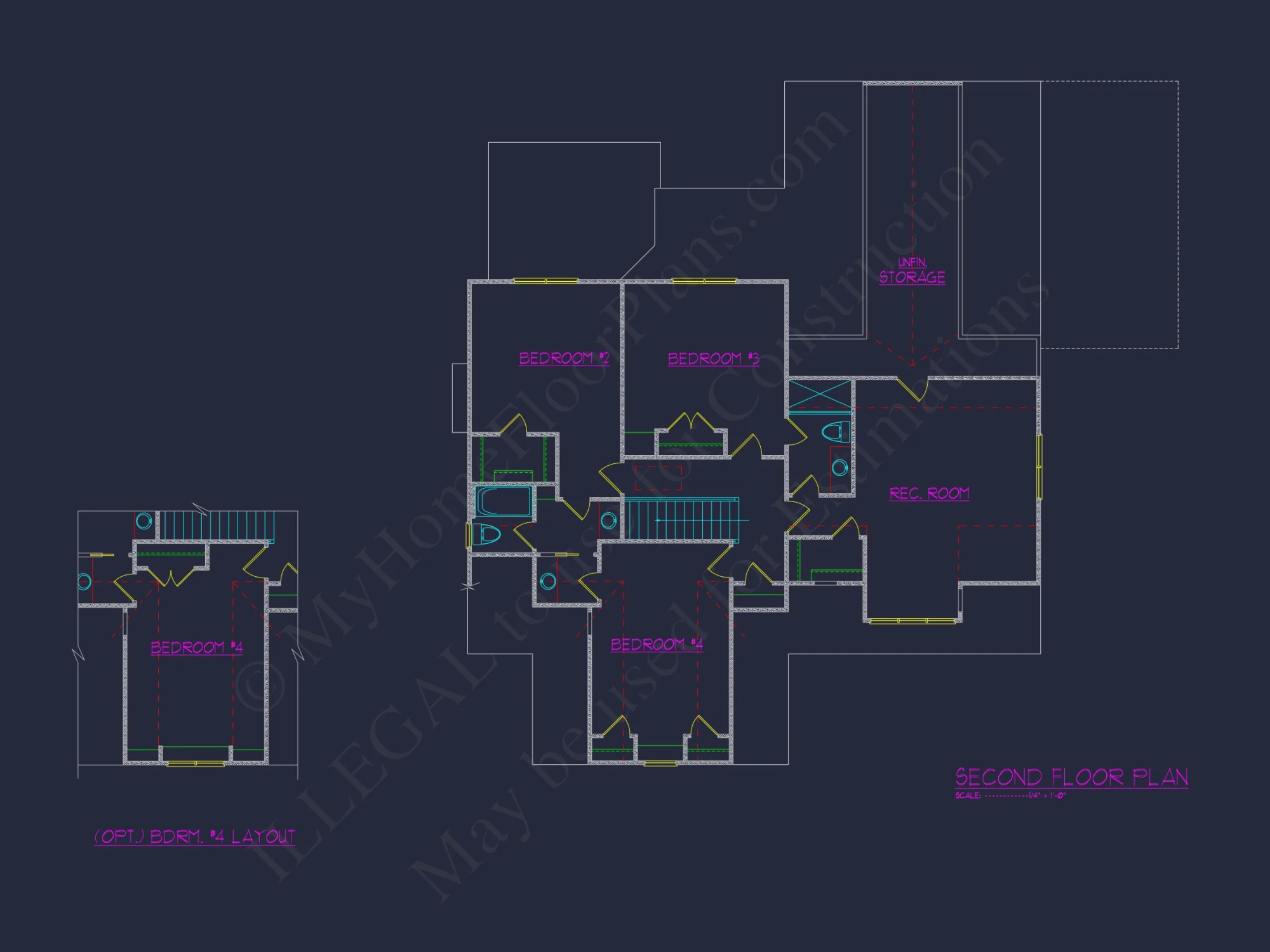 Modern 4-Bed house Plan with CAD Designs & Open Floor Plan