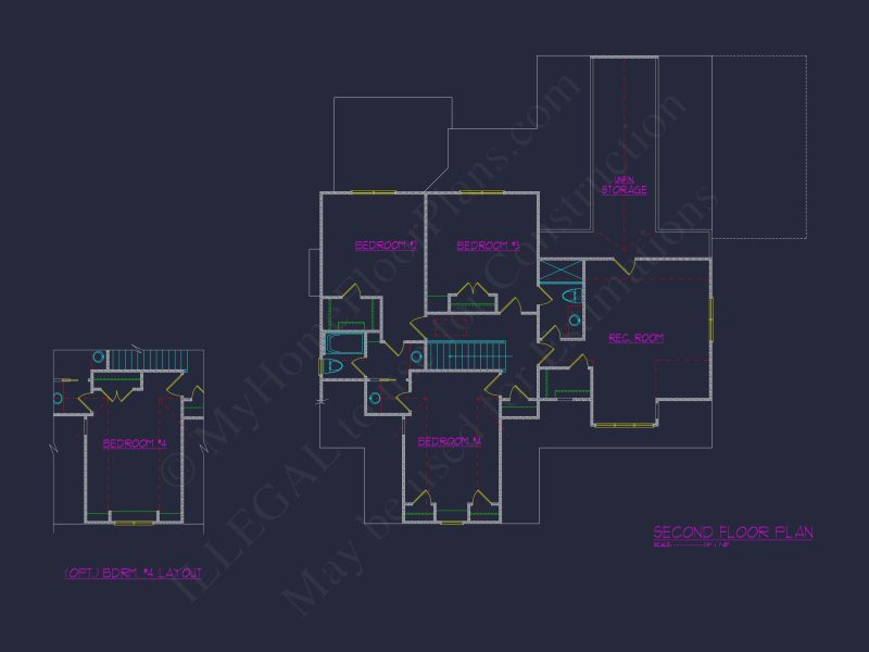 Modern 4-Bed house Plan with CAD Designs & Open Floor Plan