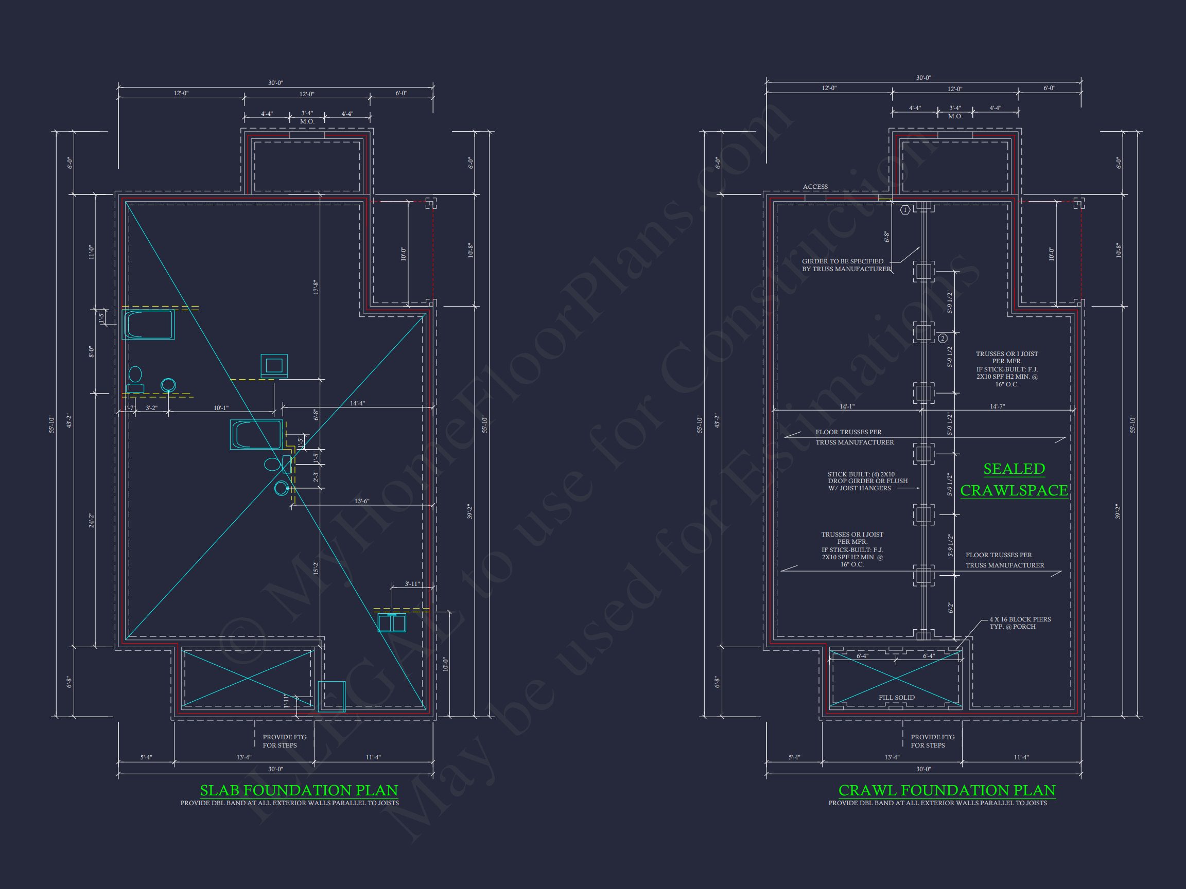 Modern 4-Bedroom house Floor Plan with CAD Designs & Blueprint