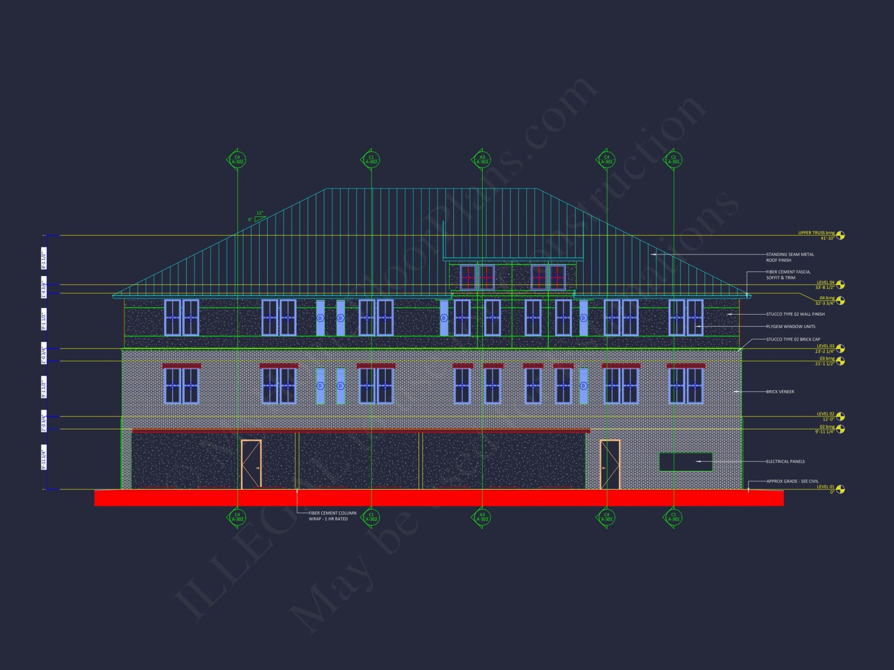 Modern Apartment Complex house Plan with Architectural Blueprints