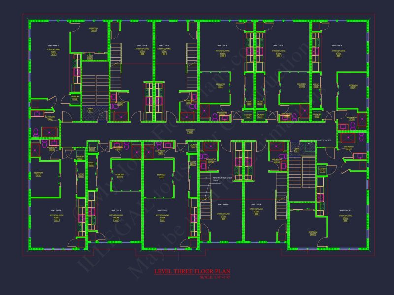Modern Apartment Complex house Plan with Architectural Blueprints
