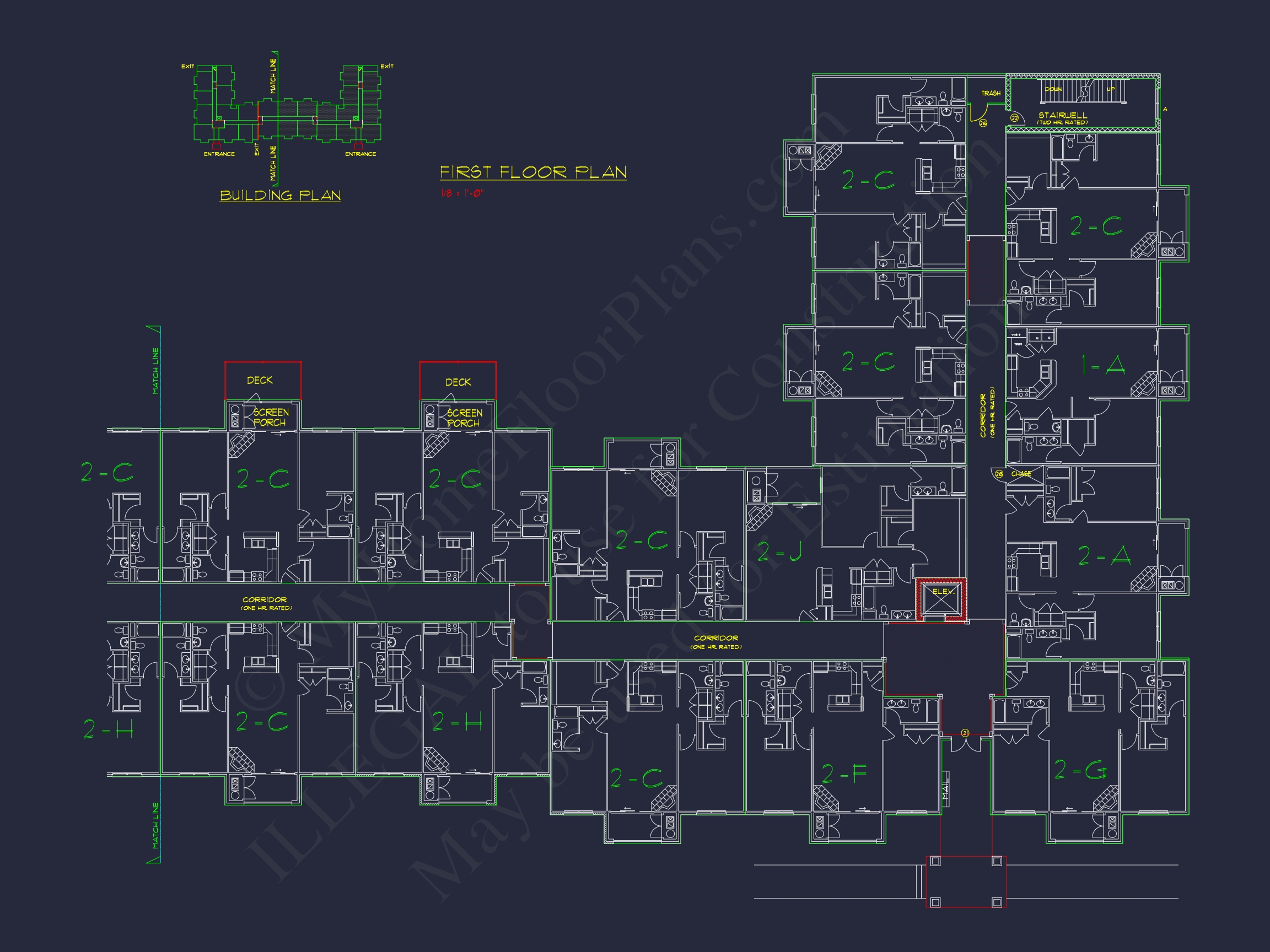 Modern Apartment Complex Home Plan with Detailed Designs