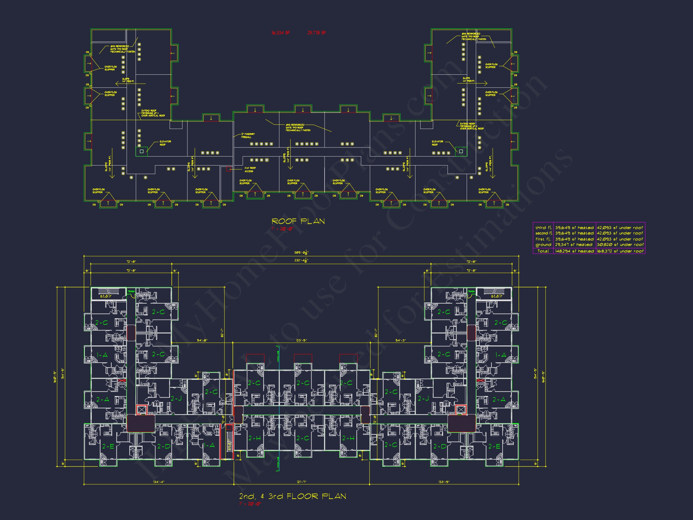 Modern Apartment Complex Home Plan with Detailed Designs