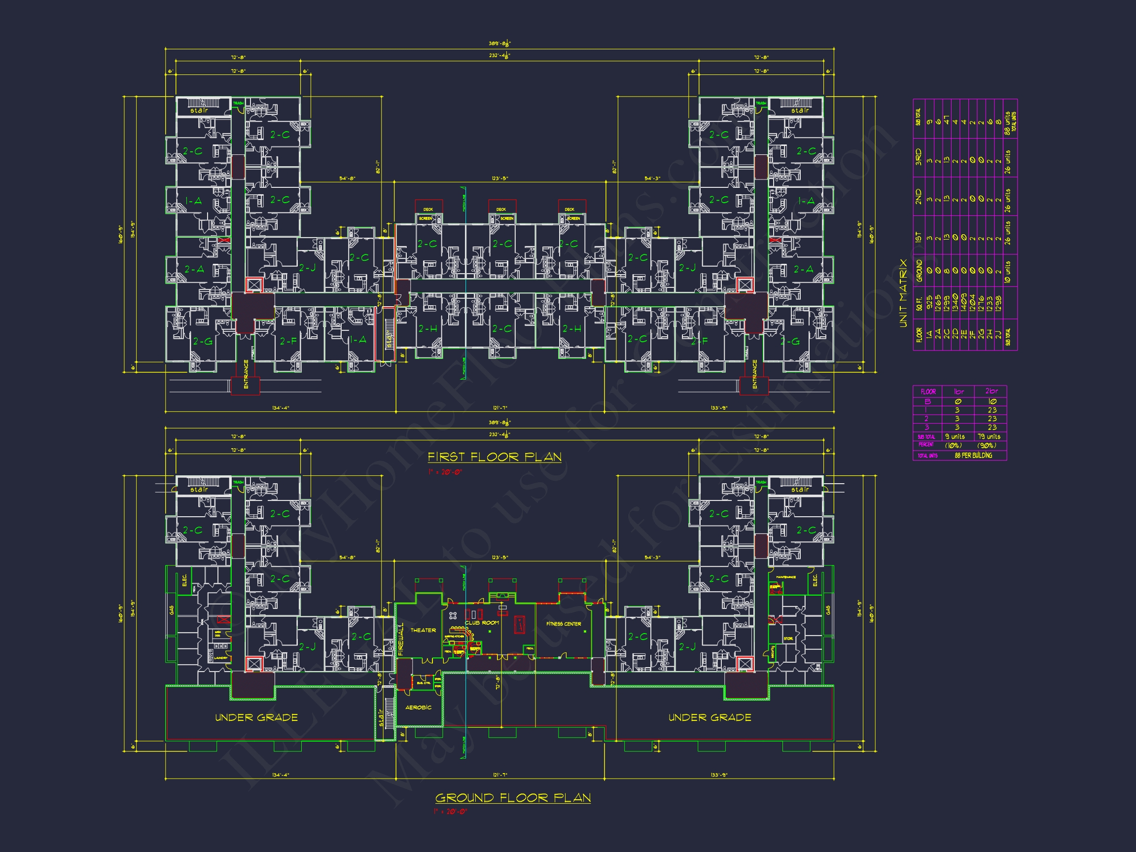 Modern Apartment Complex Home Plan with Detailed Designs