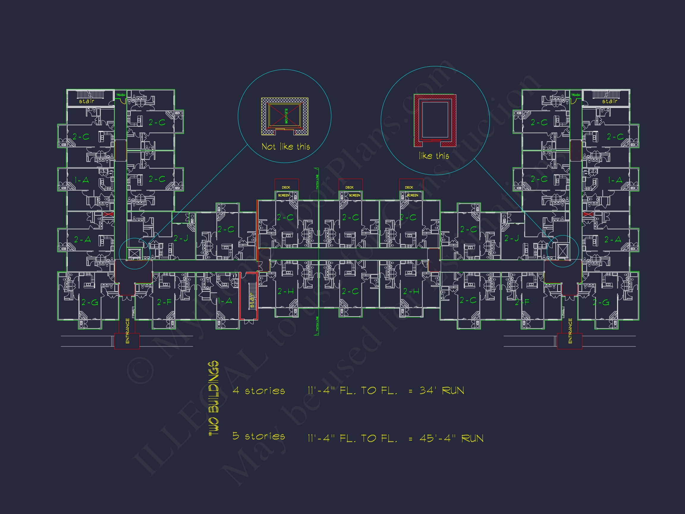 Modern Apartment Complex Home Plan with Detailed Designs