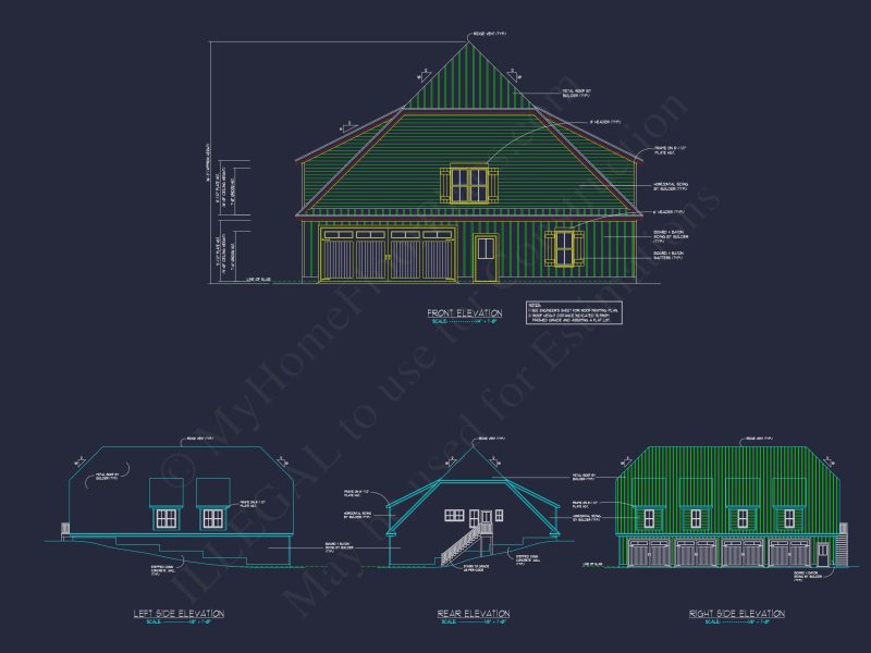 Modern Barn Style house Plan with 6-Car Garage & Living Space