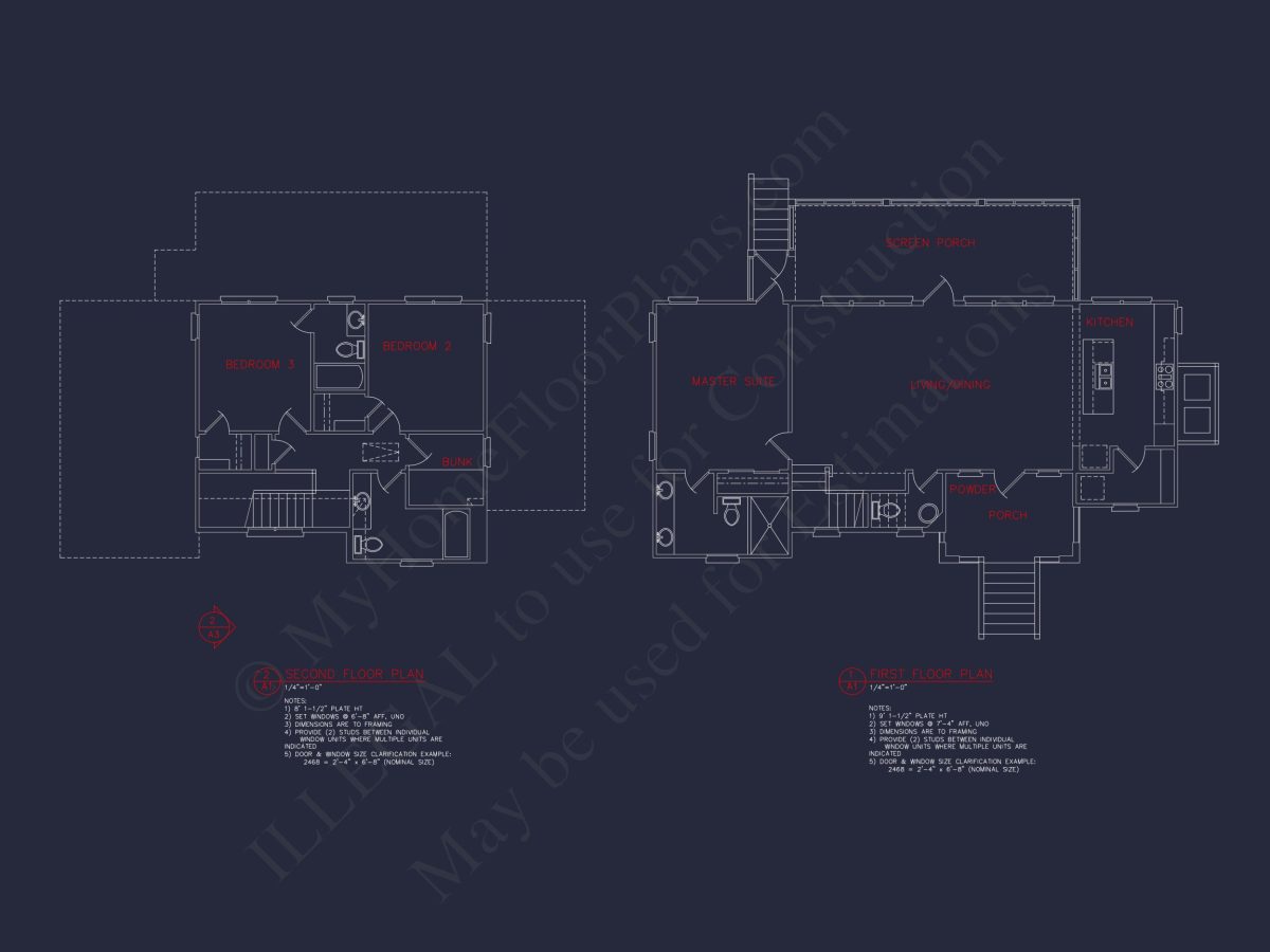 Modern Beach Bungalow house Plan: Blueprint & CAD Designs