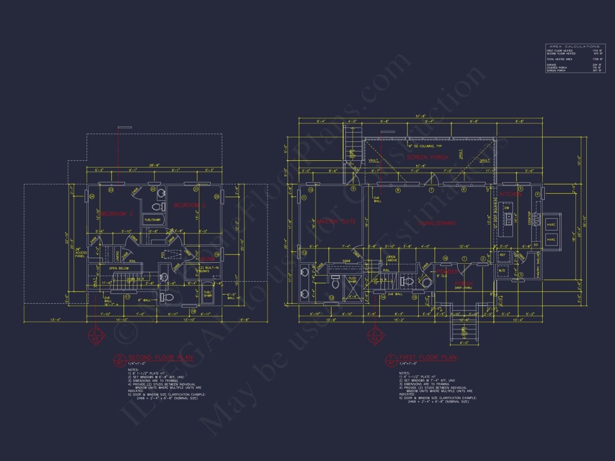 Modern Beach Bungalow house Plan: Blueprint & CAD Designs