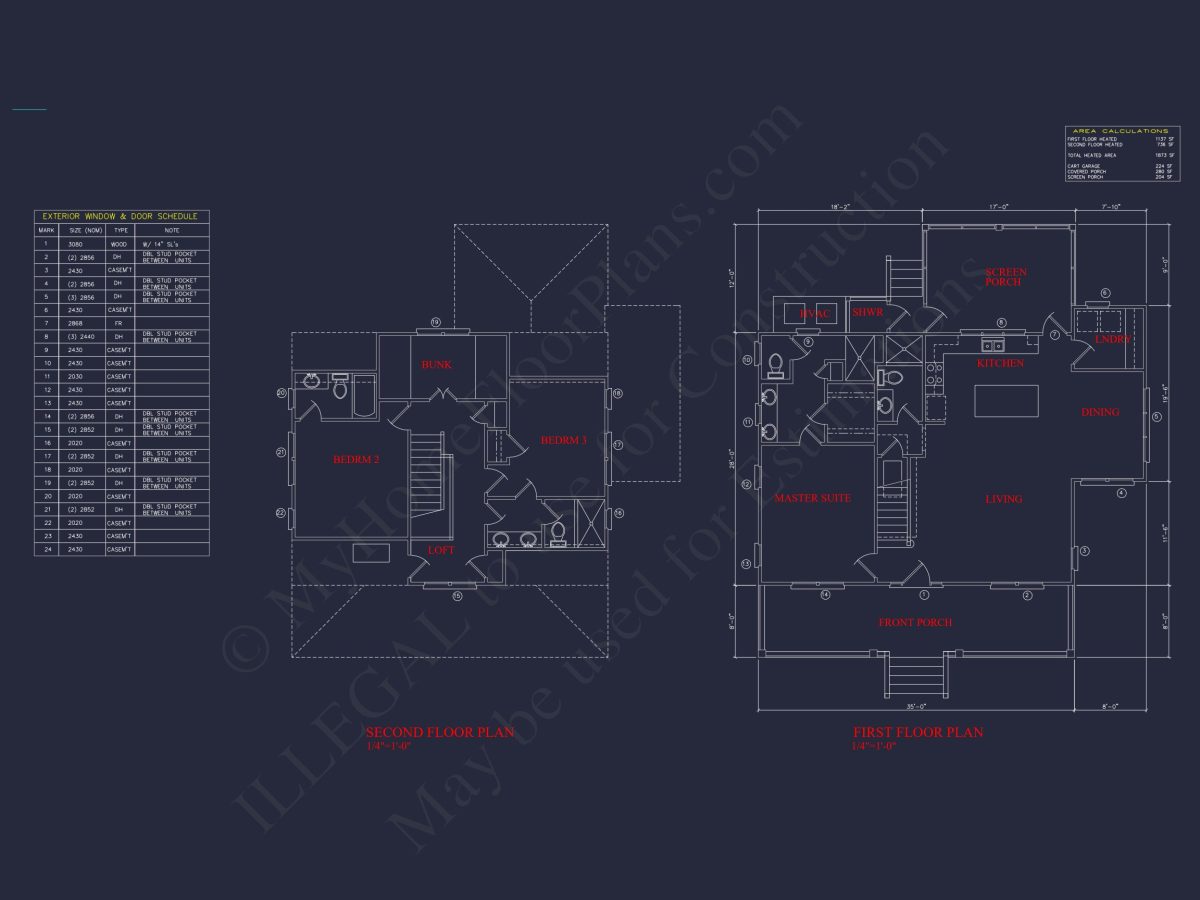 Modern Beach house Blueprint with 2 Floors & Golf Cart Garage