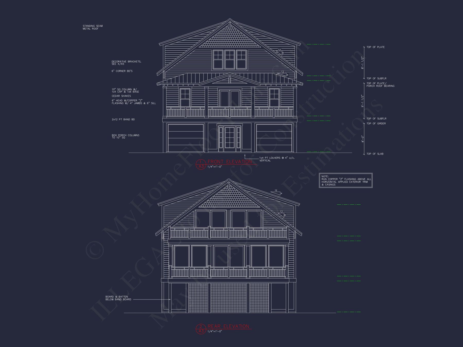 Modern Beach house CAD Plan with Coastal Architecture Options
