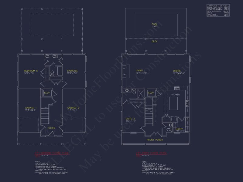 Modern Beach house CAD Plan with Coastal Architecture Options