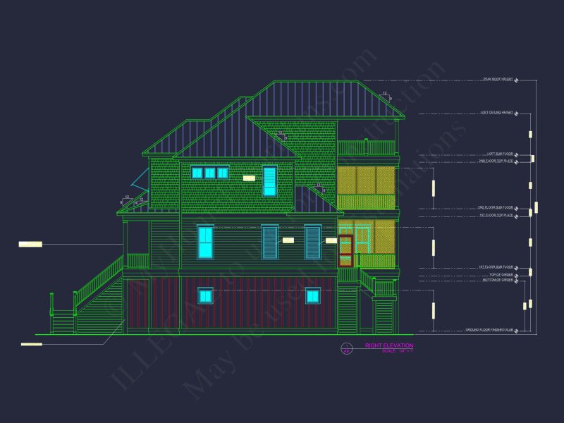Modern Beach house Floor Plan with CAD Architecture Designs