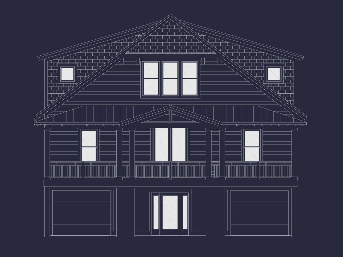 Modern Beach house Floor Plan with CAD Blueprint Designs