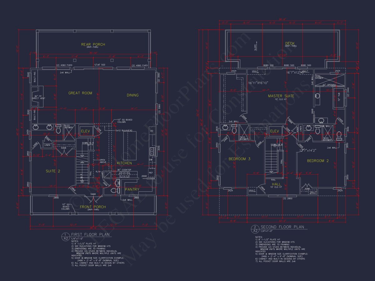 Modern Beach house Floor Plan with CAD Blueprint Designs
