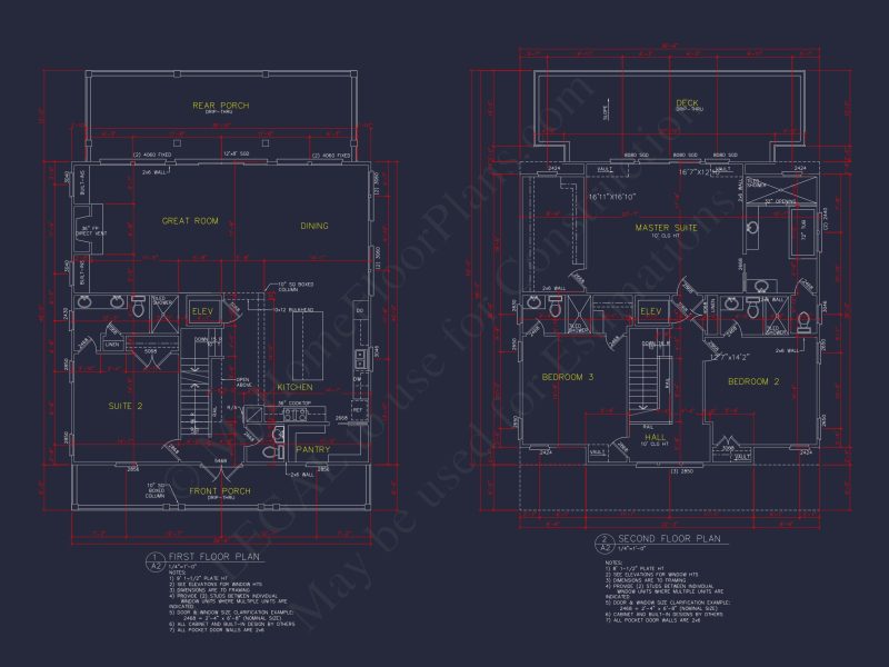 Modern Beach house Floor Plan with CAD Blueprint Designs