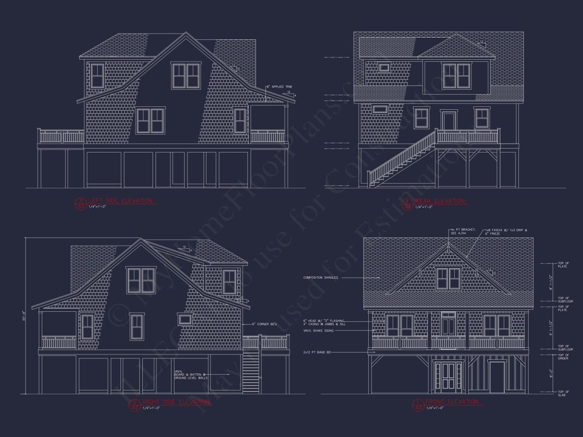 Modern Beach house Plan with 2.5 Floors and Open Designs