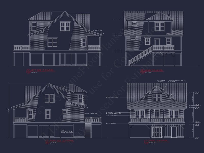 Modern Beach house Plan with 2.5 Floors and Open Designs