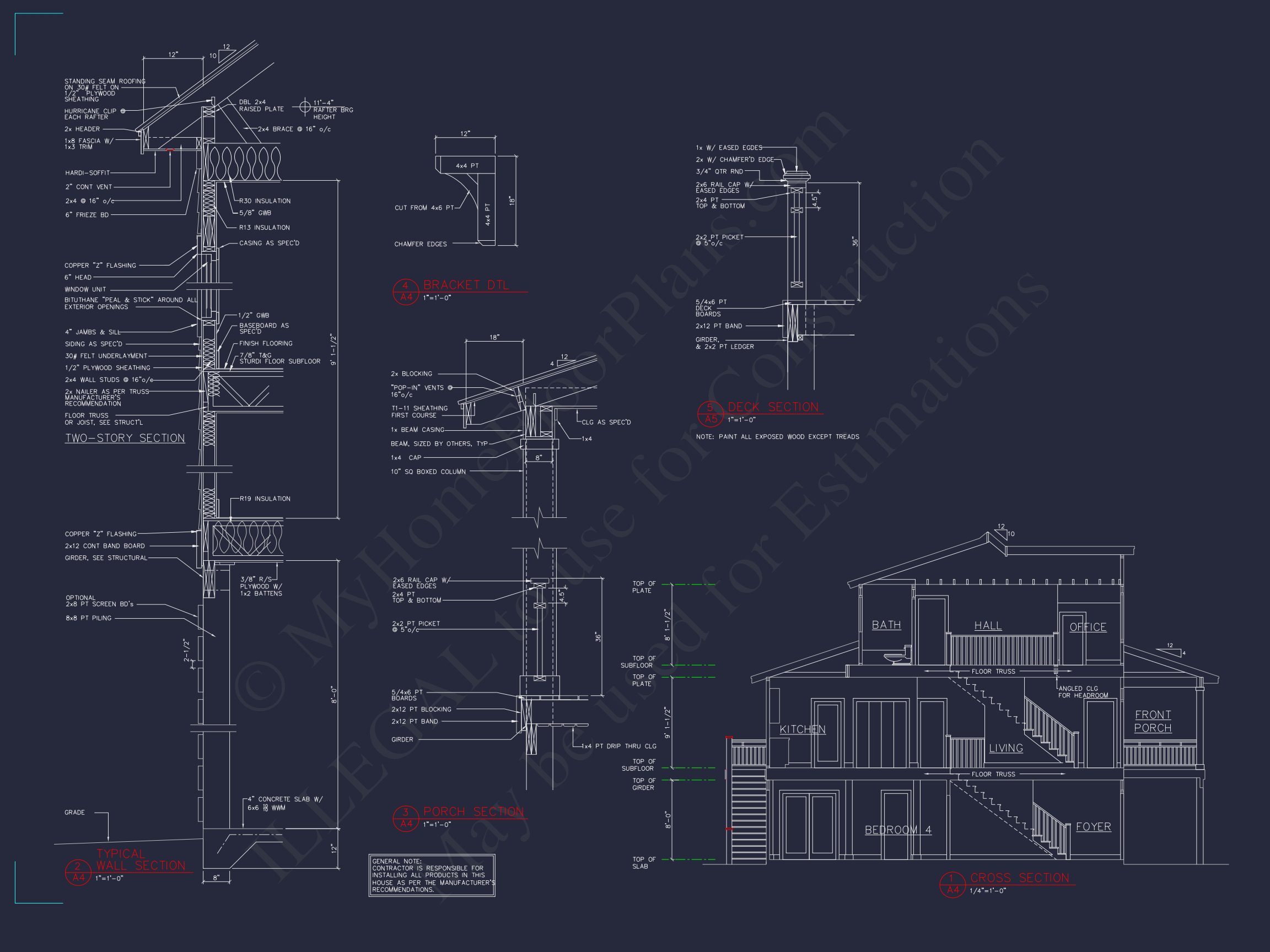 Modern Beach house Plan with 2.5 Floors and Open Designs