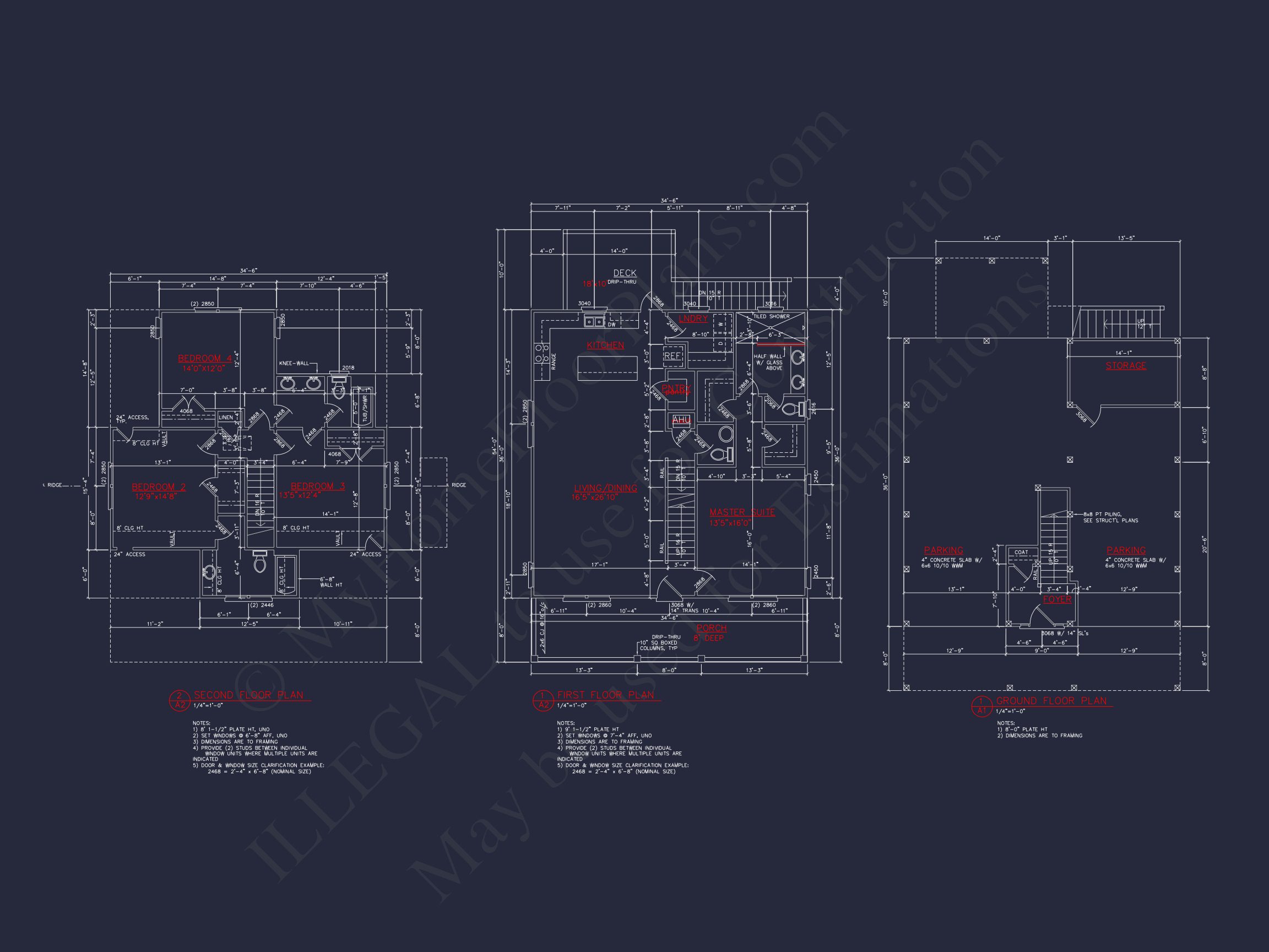 Modern Beach house Plan with 2.5 Floors and Open Designs