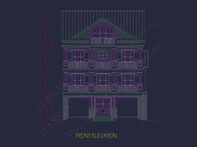 Modern Beach house Plan with 4 Floors, CAD Blueprint & Designs
