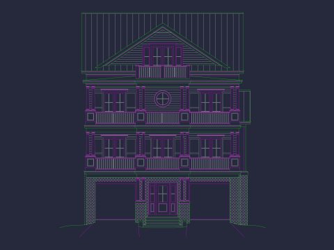 Modern Beach house Plan with 4 Floors, CAD Blueprint & Designs