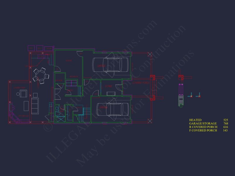 Modern Beach house Plan with 4 Floors, CAD Blueprint & Designs