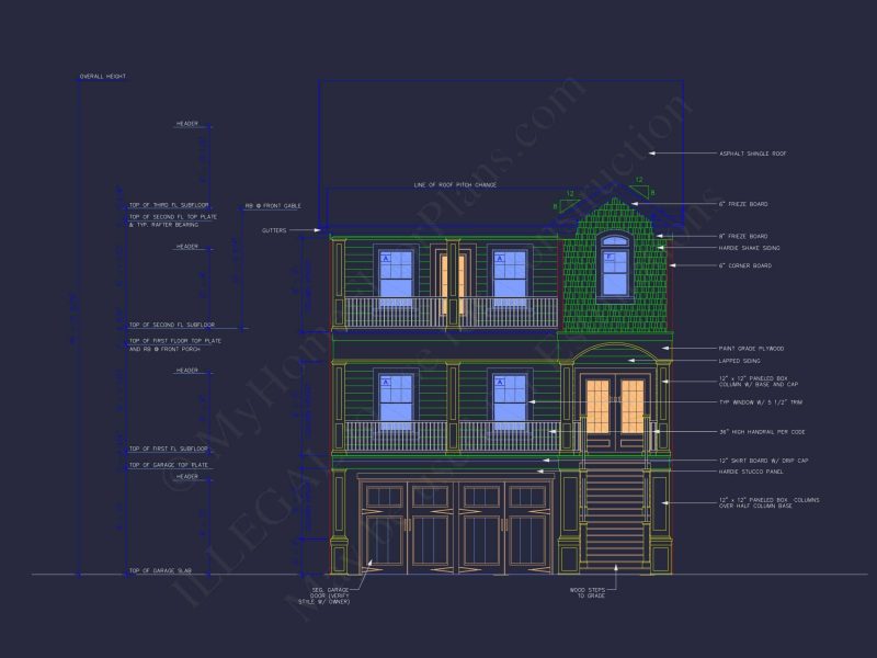 Modern Beach house Plan with CAD Designs and 3 Floor Layouts