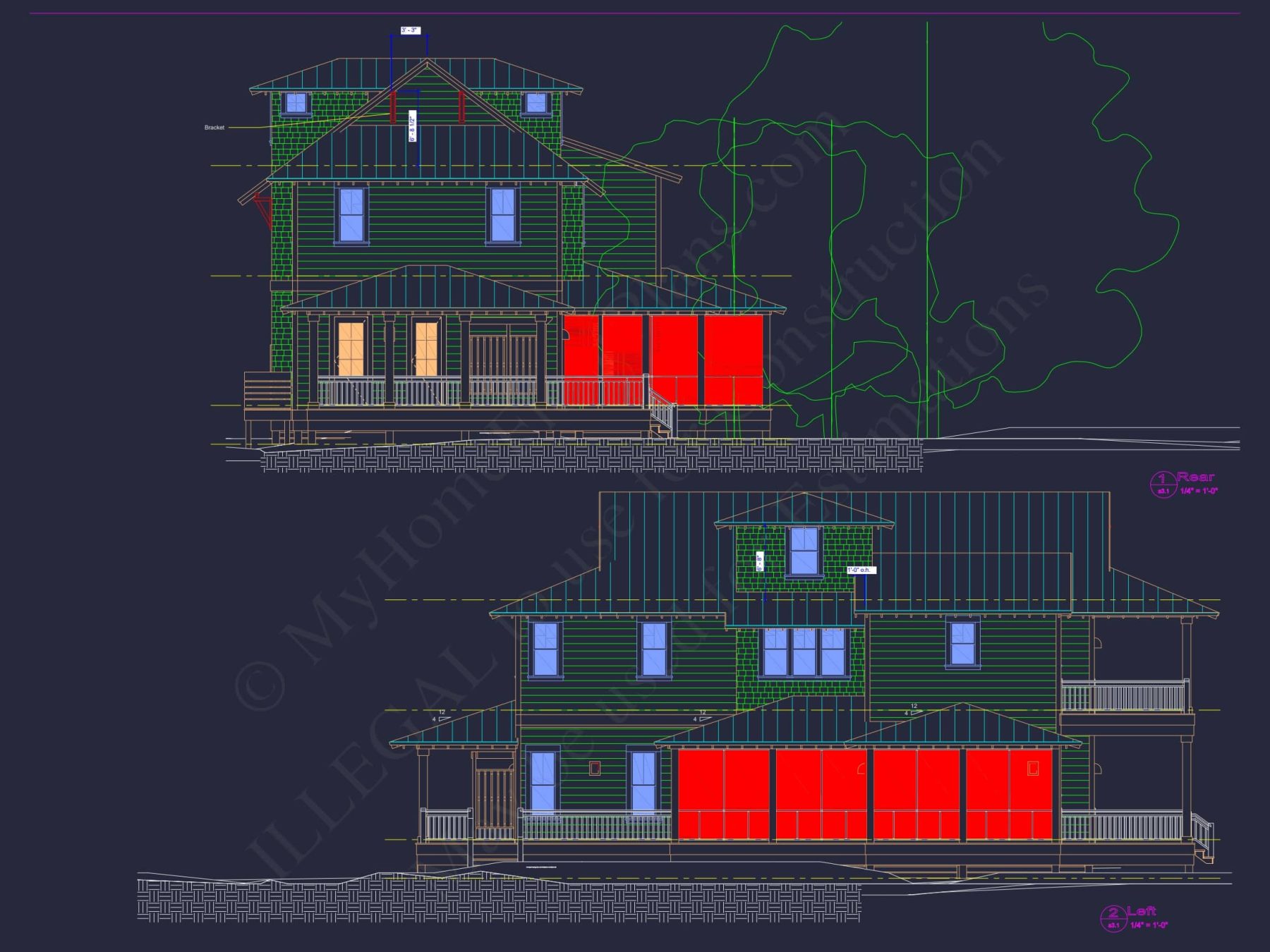 Modern Beach house Plan with CAD and Architectural Blueprints